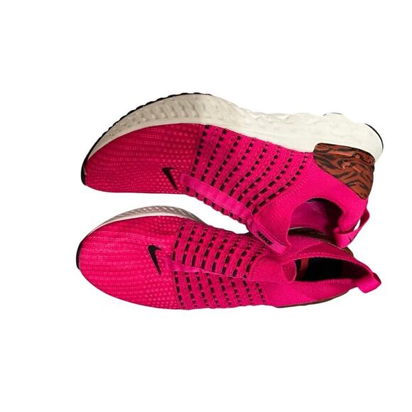 EUC Nike React Phantom Run FK 2 Pink Prime Womens running shoes slip on size 9 - Picture 2 of 11